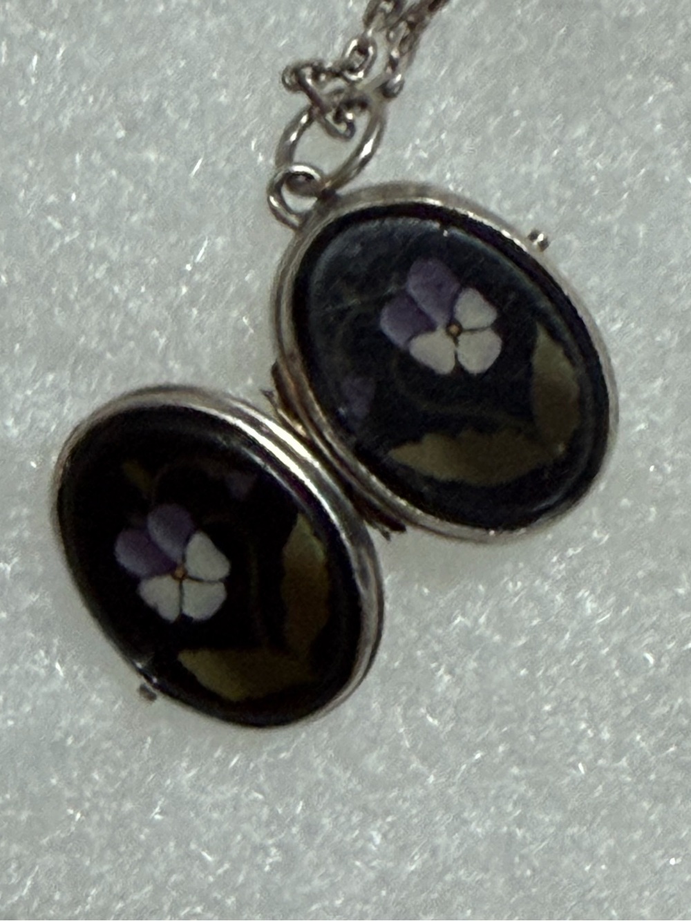 Antique Pietra Dura 800 Silver Double Sided Small Floral Motif Locket - Picture 4 of 16